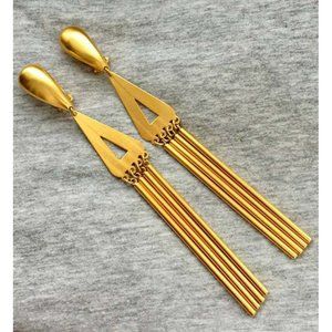 VTG Authentic Robert Lee Morris fringe EARRINGS Long Verified!